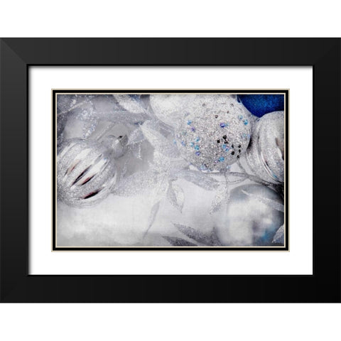Frosted Ornaments Black Modern Wood Framed Art Print with Double Matting by Allen, Kimberly