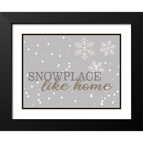 Snowplace Black Modern Wood Framed Art Print with Double Matting by Allen, Kimberly