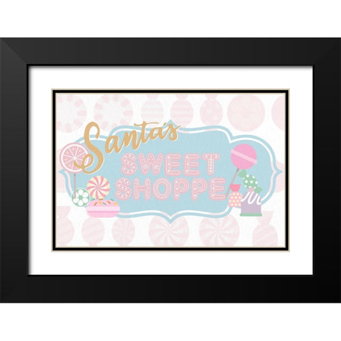 Santas Sweet Shoppe Black Modern Wood Framed Art Print with Double Matting by Allen, Kimberly