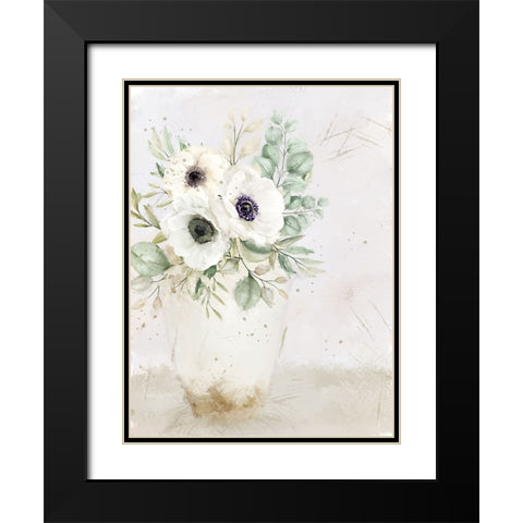 Vase of White Black Modern Wood Framed Art Print with Double Matting by Allen, Kimberly
