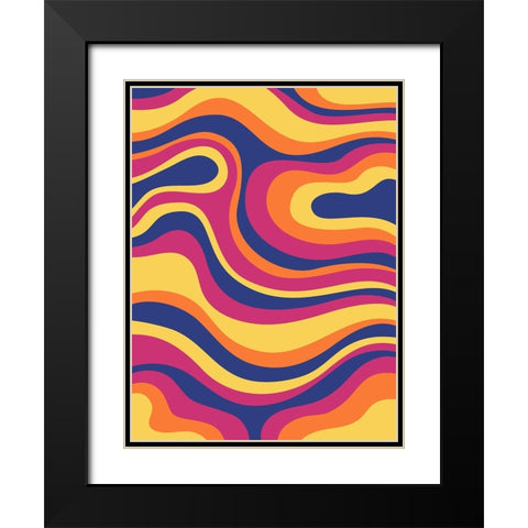 Groovy Swirl Black Modern Wood Framed Art Print with Double Matting by Allen, Kimberly