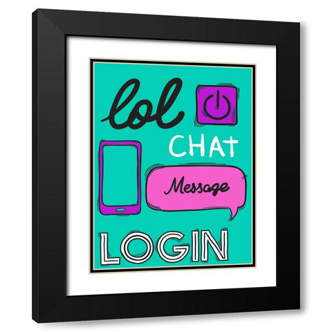 LOL Chat Black Modern Wood Framed Art Print with Double Matting by Allen, Kimberly