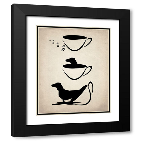 Dachshund Cup Black Modern Wood Framed Art Print with Double Matting by Allen, Kimberly