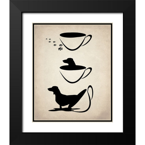 Dachshund Cup Black Modern Wood Framed Art Print with Double Matting by Allen, Kimberly