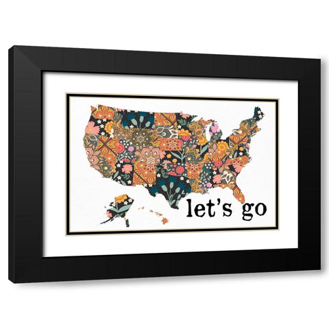 Lets Go Black Modern Wood Framed Art Print with Double Matting by Allen, Kimberly