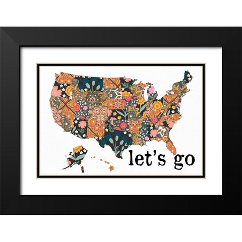 Lets Go Black Modern Wood Framed Art Print with Double Matting by Allen, Kimberly
