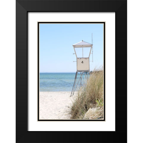Lifeguard Tower V2 Black Modern Wood Framed Art Print with Double Matting by Allen, Kimberly