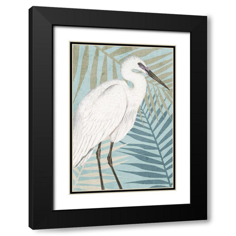 Beach Crane Black Modern Wood Framed Art Print with Double Matting by Allen, Kimberly