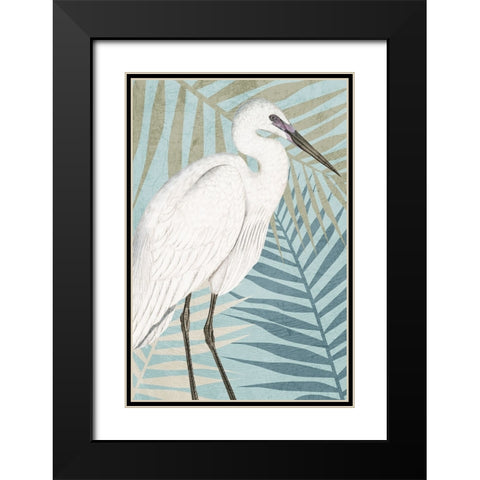 Beach Crane Black Modern Wood Framed Art Print with Double Matting by Allen, Kimberly