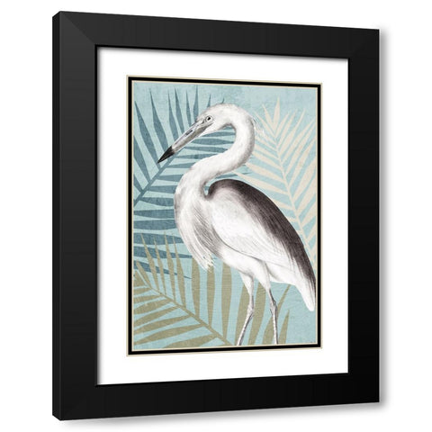 Beach Crane 2 Black Modern Wood Framed Art Print with Double Matting by Allen, Kimberly