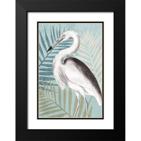 Beach Crane 2 Black Modern Wood Framed Art Print with Double Matting by Allen, Kimberly