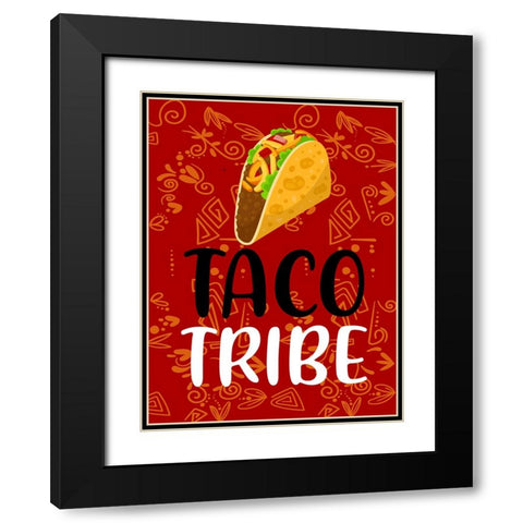 Taco Tribe Black Modern Wood Framed Art Print with Double Matting by Allen, Kimberly