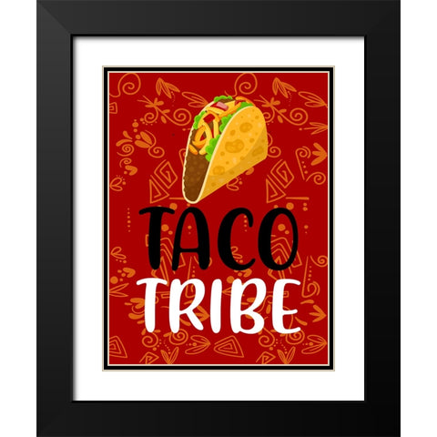 Taco Tribe Black Modern Wood Framed Art Print with Double Matting by Allen, Kimberly