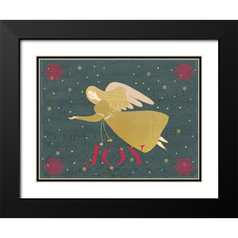 Christmas Angel V2 Black Modern Wood Framed Art Print with Double Matting by Allen, Kimberly