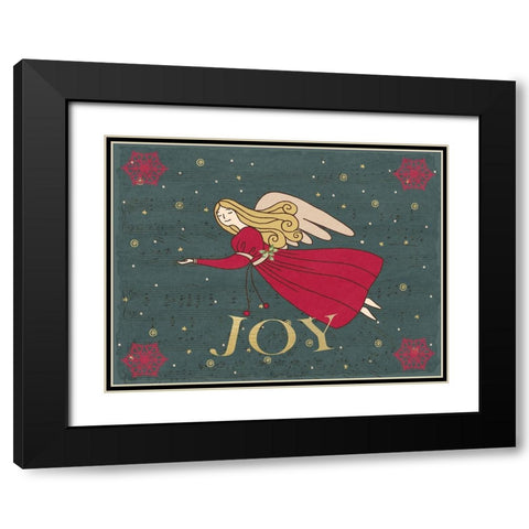 Christmas Angel Black Modern Wood Framed Art Print with Double Matting by Allen, Kimberly