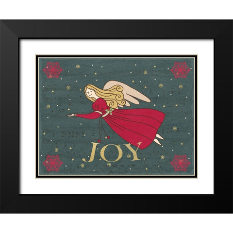 Christmas Angel Black Modern Wood Framed Art Print with Double Matting by Allen, Kimberly