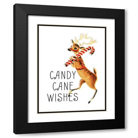 Reindeer Christmas 4 Black Modern Wood Framed Art Print with Double Matting by Allen, Kimberly