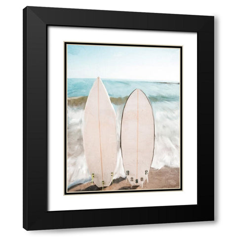 Surf Black Modern Wood Framed Art Print with Double Matting by Allen, Kimberly