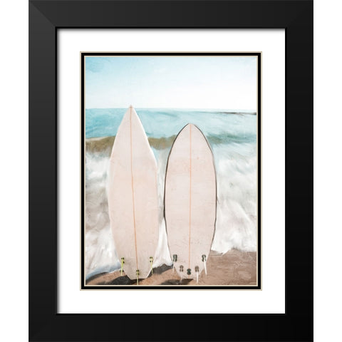 Surf Black Modern Wood Framed Art Print with Double Matting by Allen, Kimberly