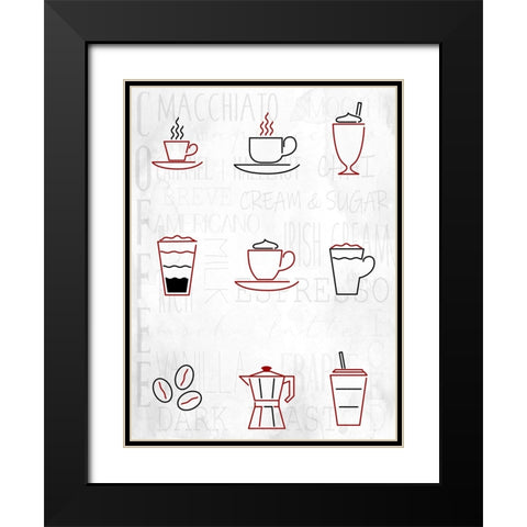 Coffee Chart Black Modern Wood Framed Art Print with Double Matting by Allen, Kimberly