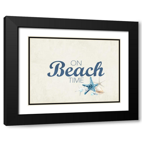 On Beach Time Black Modern Wood Framed Art Print with Double Matting by Allen, Kimberly