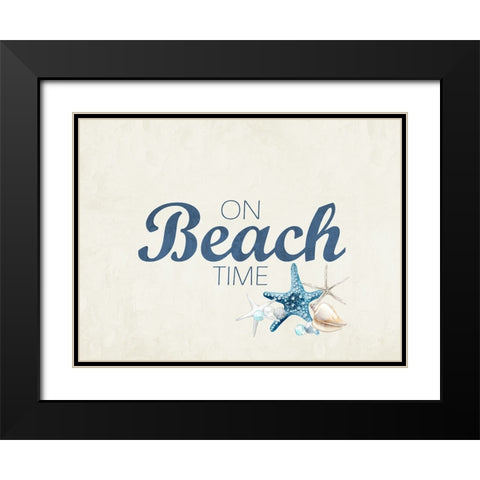 On Beach Time Black Modern Wood Framed Art Print with Double Matting by Allen, Kimberly