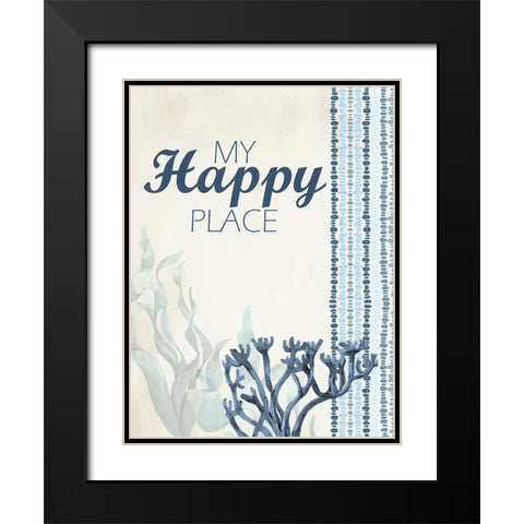 Happy Place Black Modern Wood Framed Art Print with Double Matting by Allen, Kimberly
