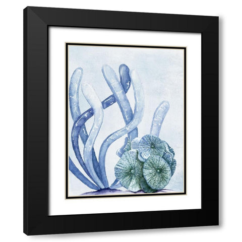 Blue Coral 1 Black Modern Wood Framed Art Print with Double Matting by Allen, Kimberly