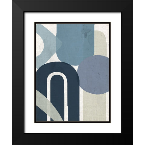 Abstract Shape 1 Black Modern Wood Framed Art Print with Double Matting by Allen, Kimberly