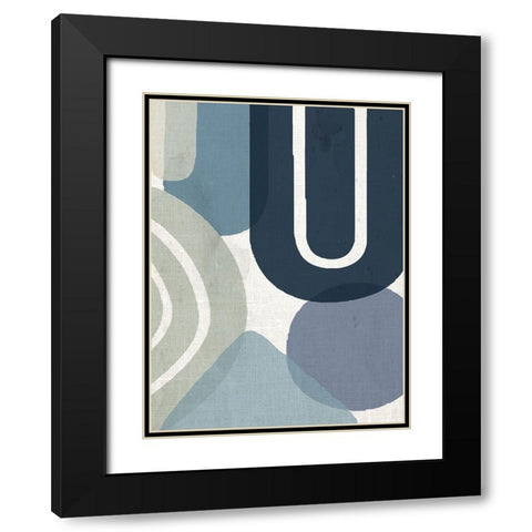 Abstract Shape 3 Black Modern Wood Framed Art Print with Double Matting by Allen, Kimberly