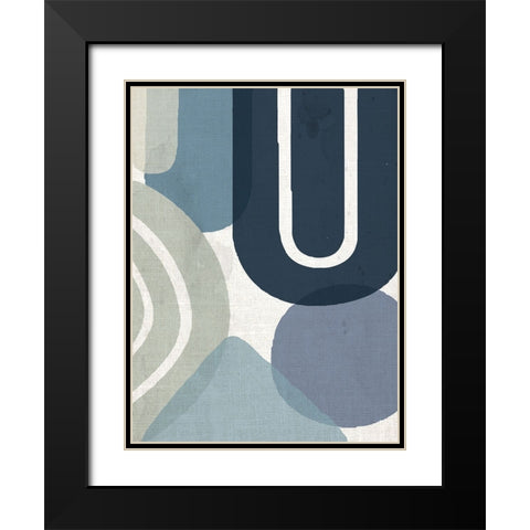 Abstract Shape 3 Black Modern Wood Framed Art Print with Double Matting by Allen, Kimberly