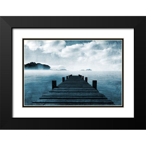 Blue Sea Black Modern Wood Framed Art Print with Double Matting by Allen, Kimberly