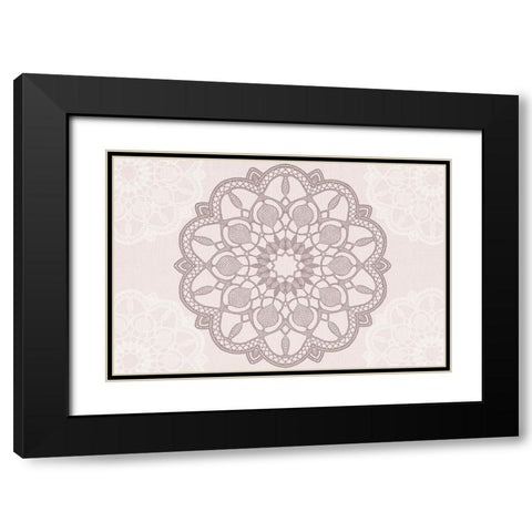 Rose Mandala Black Modern Wood Framed Art Print with Double Matting by Allen, Kimberly