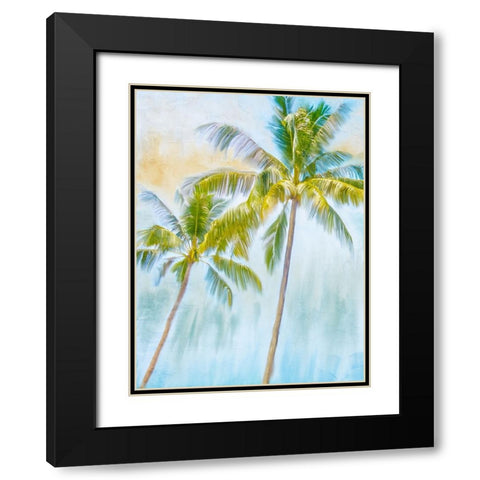 Sunset Palms 1 Black Modern Wood Framed Art Print with Double Matting by Allen, Kimberly