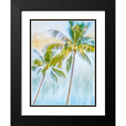 Sunset Palms 1 Black Modern Wood Framed Art Print with Double Matting by Allen, Kimberly