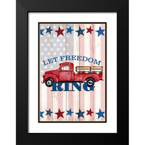 Freedom Ring Black Modern Wood Framed Art Print with Double Matting by Allen, Kimberly