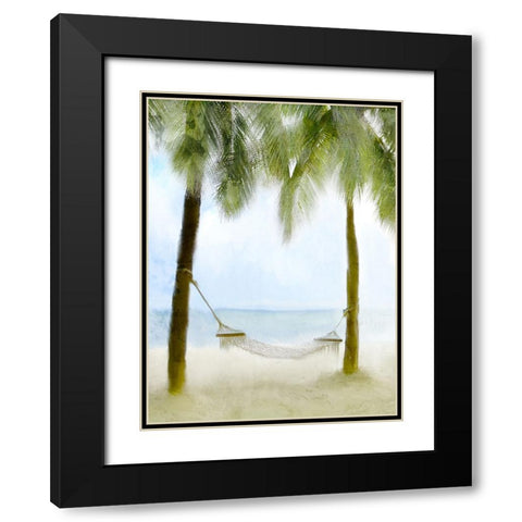Nap On The Beach Black Modern Wood Framed Art Print with Double Matting by Allen, Kimberly