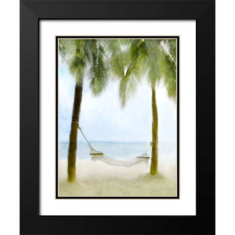 Nap On The Beach Black Modern Wood Framed Art Print with Double Matting by Allen, Kimberly