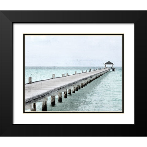 White Pier Black Modern Wood Framed Art Print with Double Matting by Allen, Kimberly