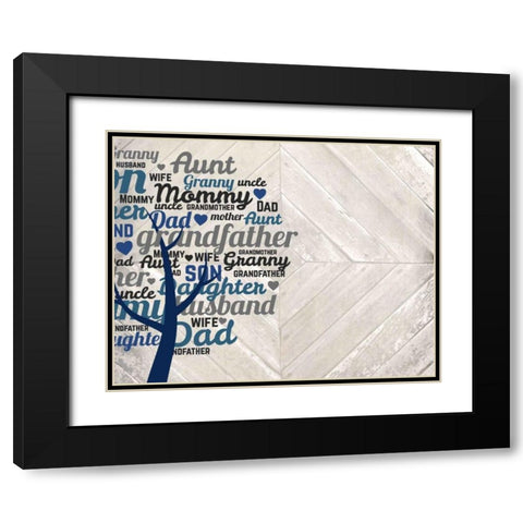 Family Tree Black Modern Wood Framed Art Print with Double Matting by Allen, Kimberly