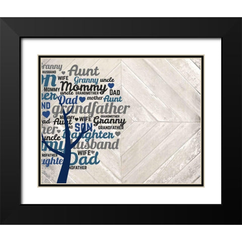 Family Tree Black Modern Wood Framed Art Print with Double Matting by Allen, Kimberly