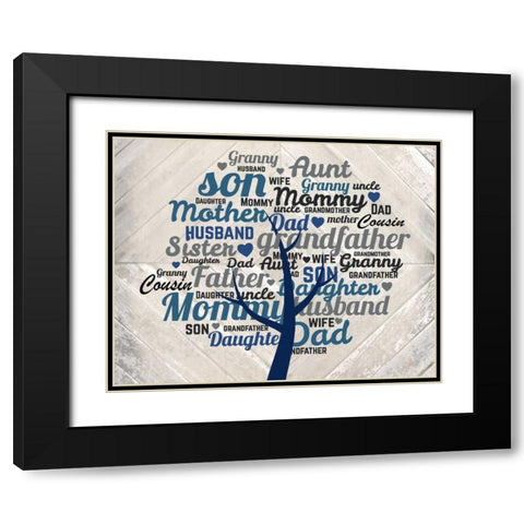 Family Tree B Black Modern Wood Framed Art Print with Double Matting by Allen, Kimberly