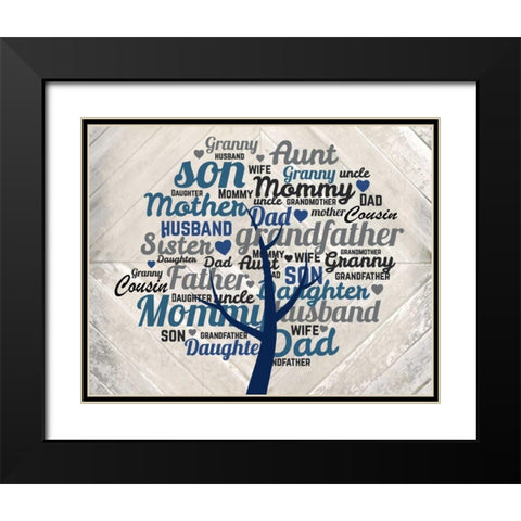 Family Tree B Black Modern Wood Framed Art Print with Double Matting by Allen, Kimberly
