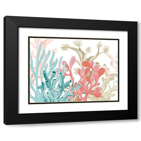 Coral Love Black Modern Wood Framed Art Print with Double Matting by Allen, Kimberly