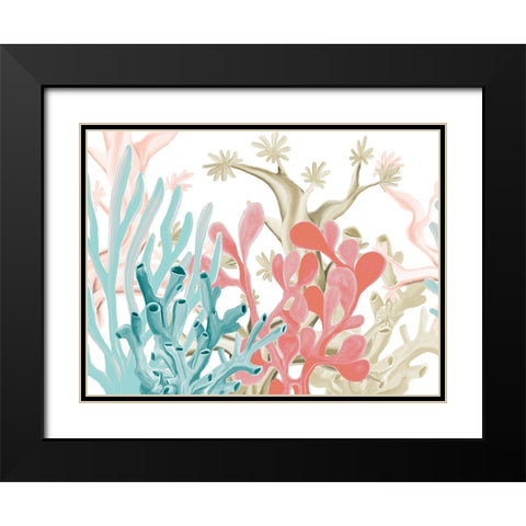 Coral Love Black Modern Wood Framed Art Print with Double Matting by Allen, Kimberly