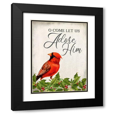 Adore Him Black Modern Wood Framed Art Print with Double Matting by Allen, Kimberly