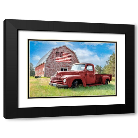 Olde Red Black Modern Wood Framed Art Print with Double Matting by Allen, Kimberly