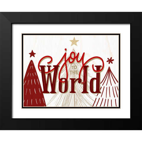 Joy to the Word Trees Black Modern Wood Framed Art Print with Double Matting by Allen, Kimberly