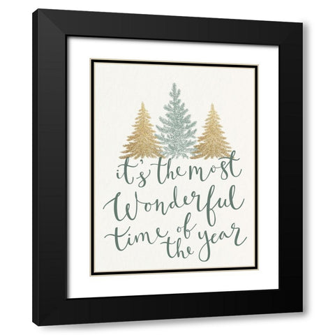 Most Wonderful Time Trees Black Modern Wood Framed Art Print with Double Matting by Allen, Kimberly