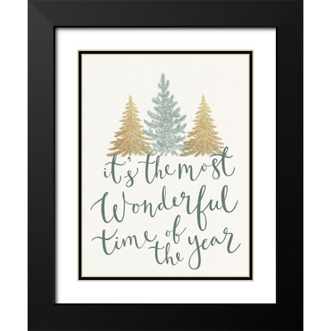 Most Wonderful Time Trees Black Modern Wood Framed Art Print with Double Matting by Allen, Kimberly